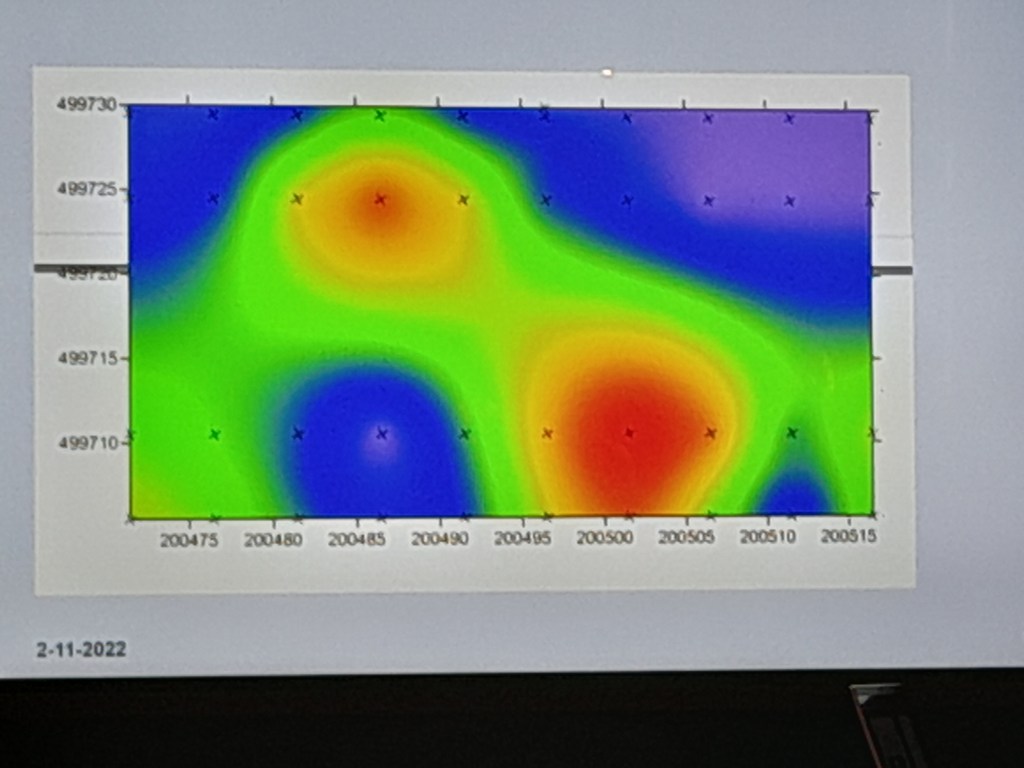 Archeologische zogeheten concentratie of radarkaart voorwerpen. 